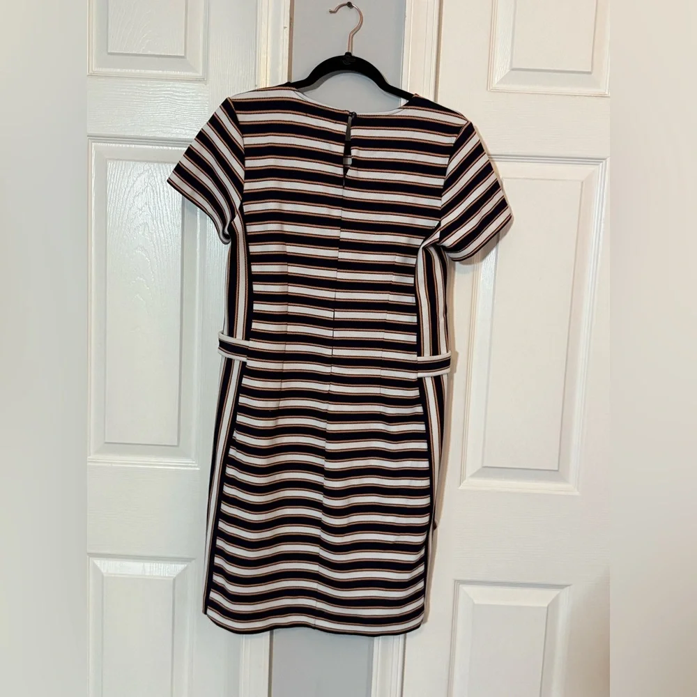 Banana Republic Navy, Yellow and White Striped Midi Dress - Picture 1 of 5